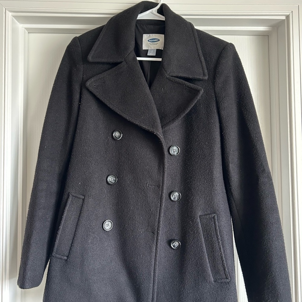 Women's Black Peacoat